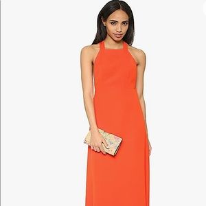 Jill Stuart Tangerine T-Strap Sleeveless A-Line Gown, Size 6